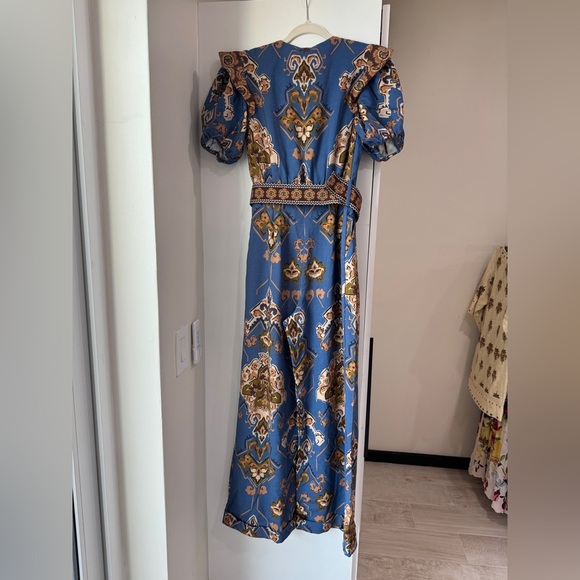 Farm Rio: Blue Ornament Floral Jumpsuit - Picture 8 of 14